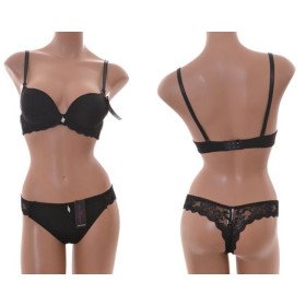 String Fleur Papillon Noir