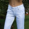 Pantalon Fashion Blanc Brillant