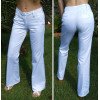 Pantalon Fashion Blanc Brillant